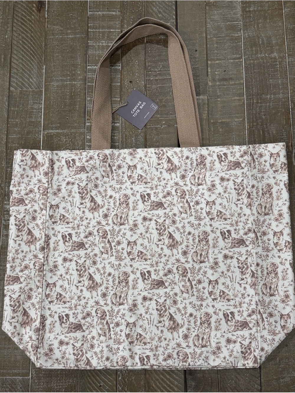 Rachel Ashwell Dog Print Canvas Tote Bag -NWT